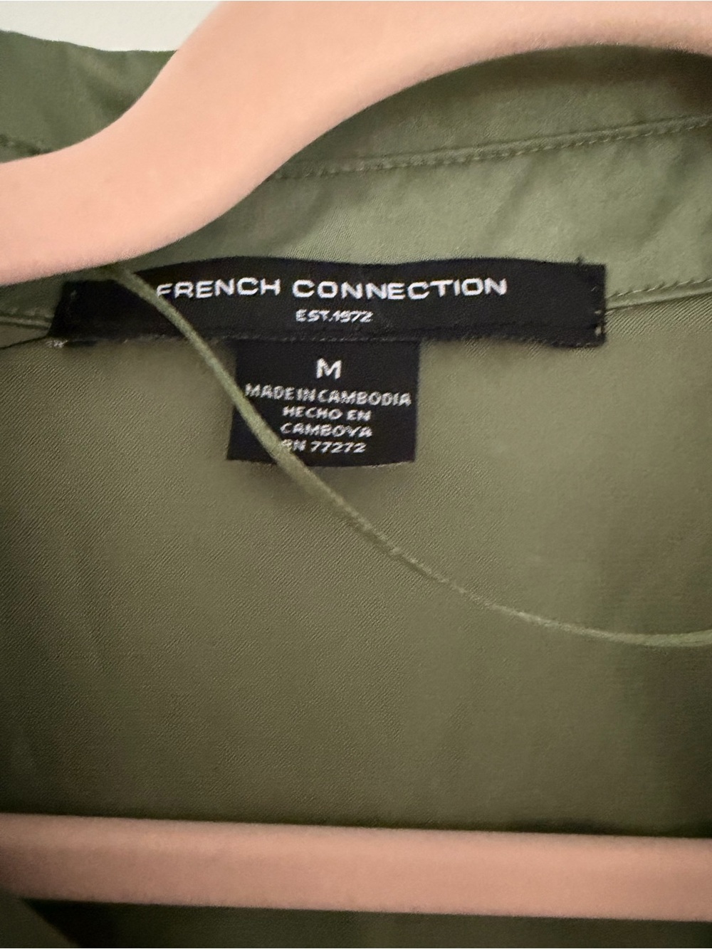 French Connection Olive Green Belted Shirt Midi Dress - Picture 4 of 5